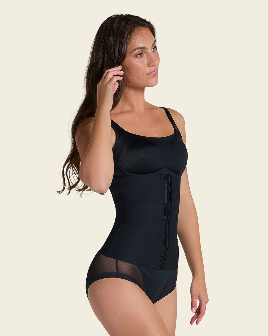 3-Belt Custom Waist Cincher with Lumbar Support Black |Leonisa