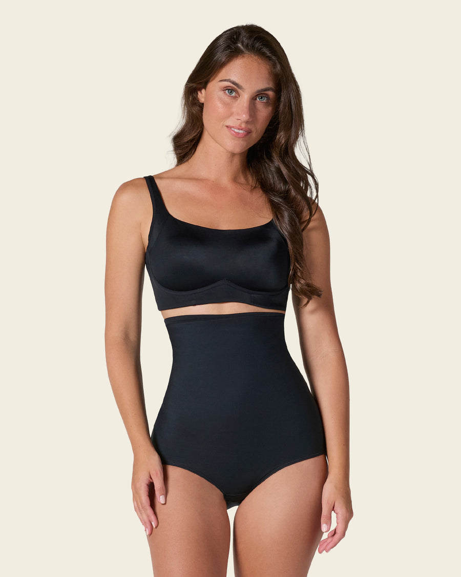 Firm Compression Post Surgical Panty w/ Adjustable Belly Wrap Black |Leonisa