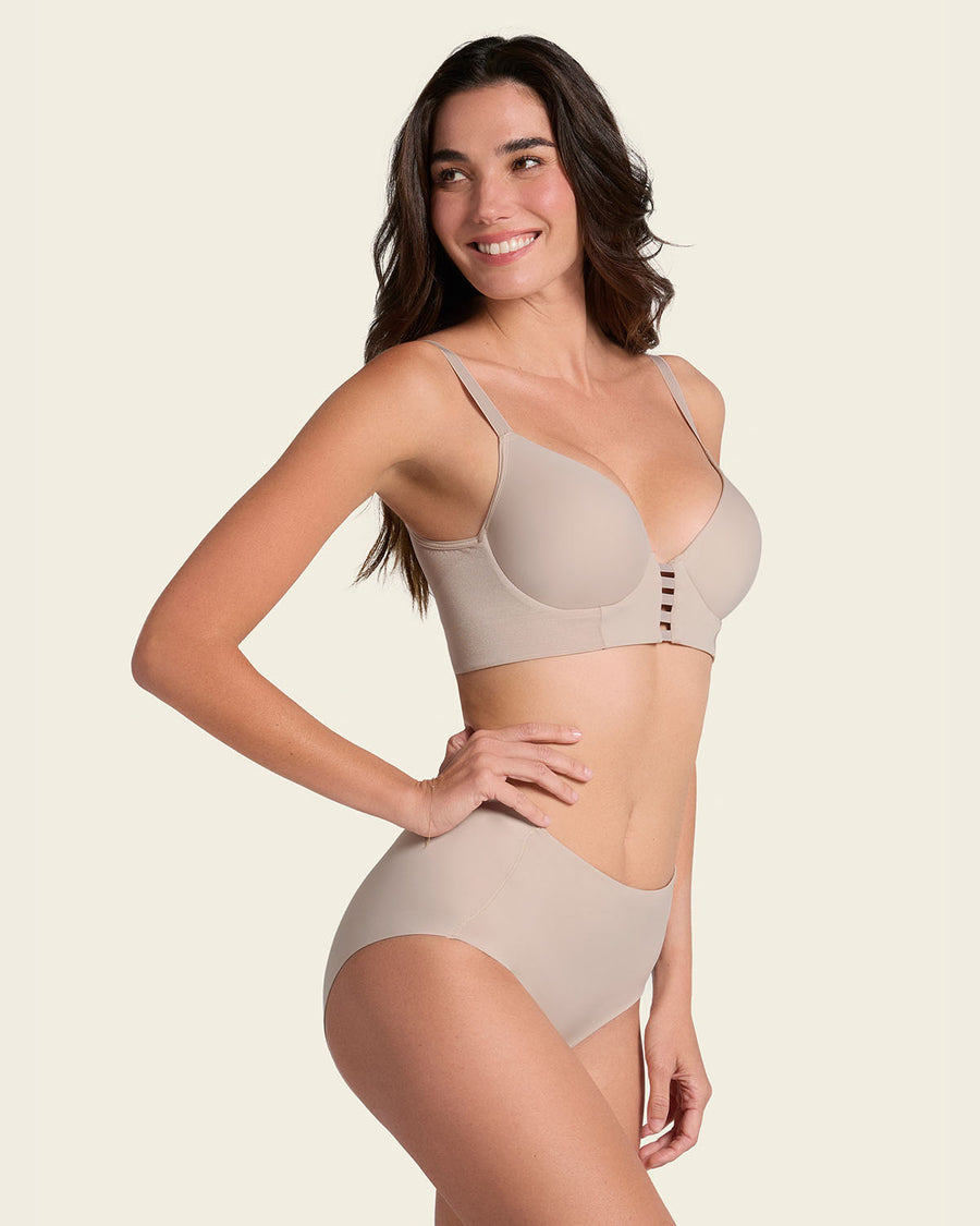 Simply Seamless Mid-Rise Shaping Brief Nude |Leonisa