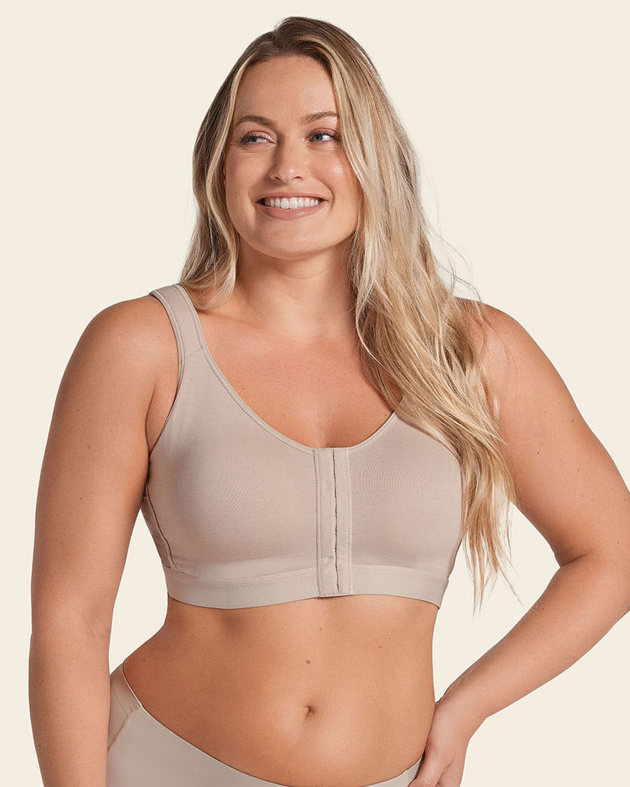 Stretch Cotton Wireless Posture Corrector Bra Nude |Leonisa