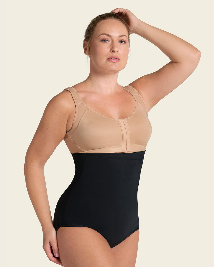 Post-Surgical Velcro Closure Firm Compression Panty Black |Leonisa