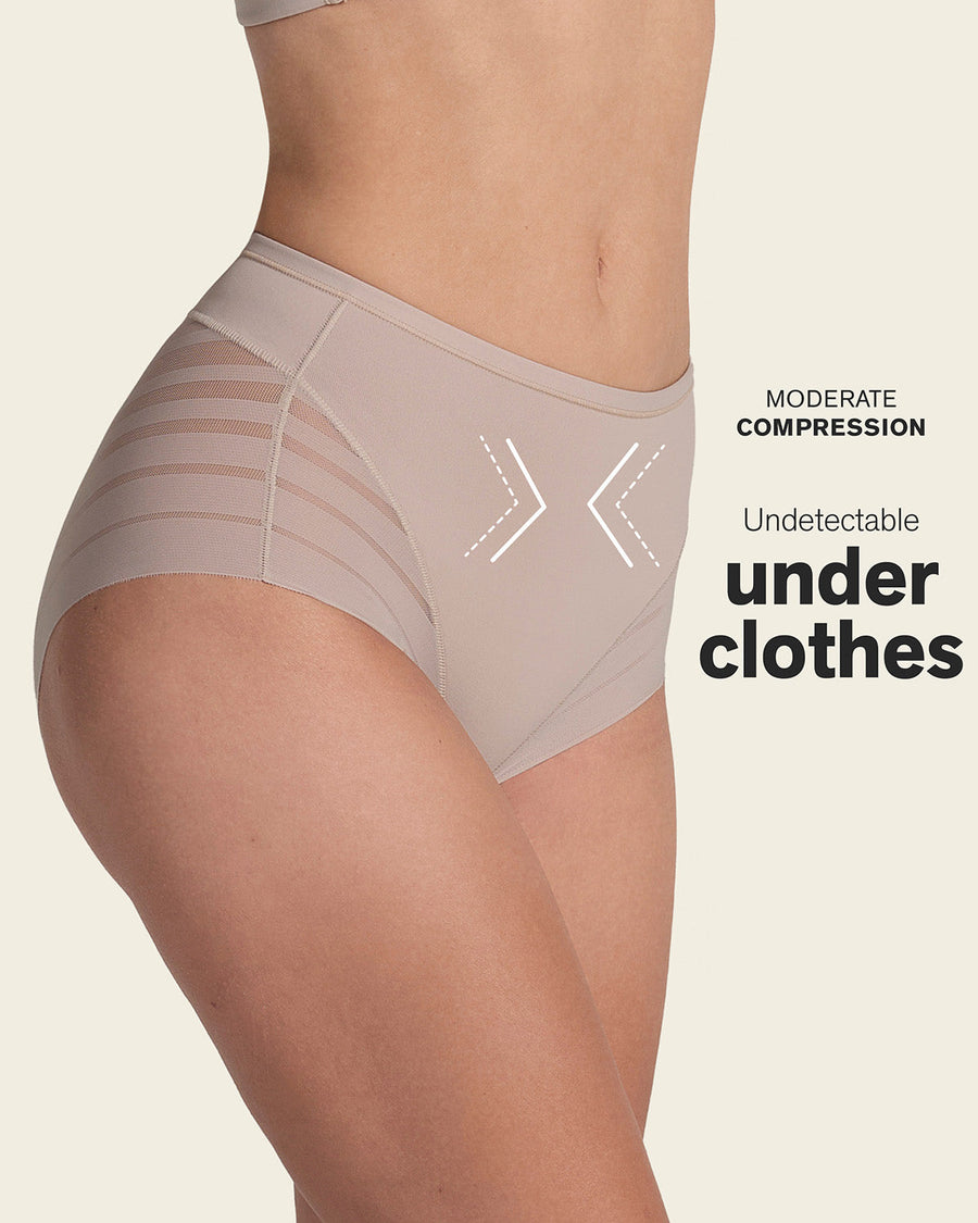2-Pack Lace Classic Shaper Panties Black - Golden Beige |Leonisa