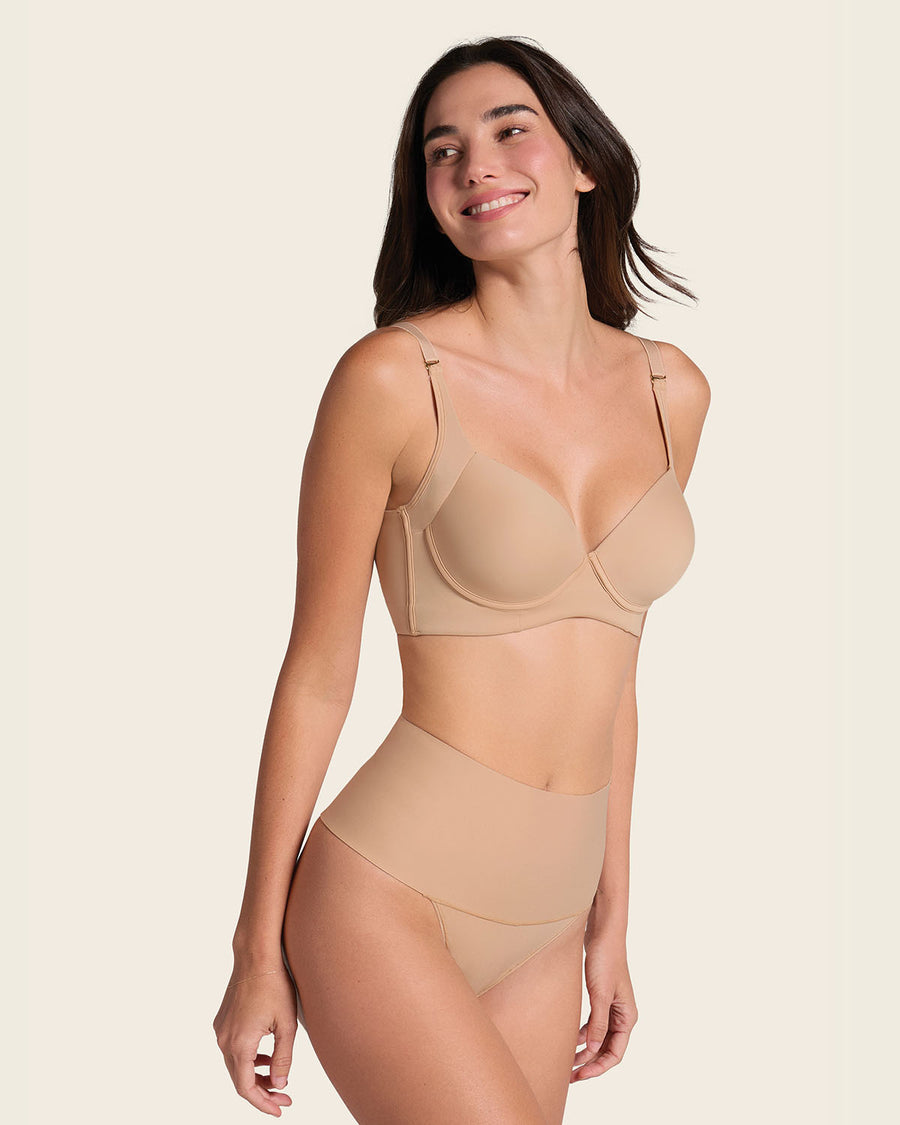 2-Pack FusedContour High-Tech High-Waisted Sculpting Thongs Golden Beige |Leonisa