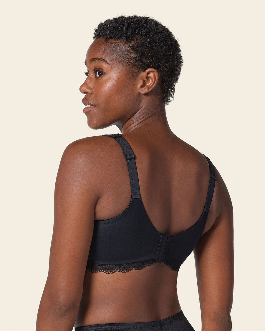 Lace Profile Bra & Ultra Light Lace Panty in Black |Leonisa