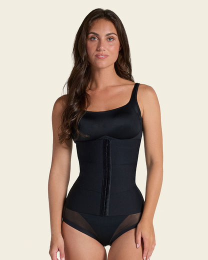 3-Belt Custom Waist Cincher with Lumbar Support Black |Leonisa