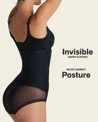 3-Belt Custom Waist Cincher with Lumbar Support Black |Leonisa