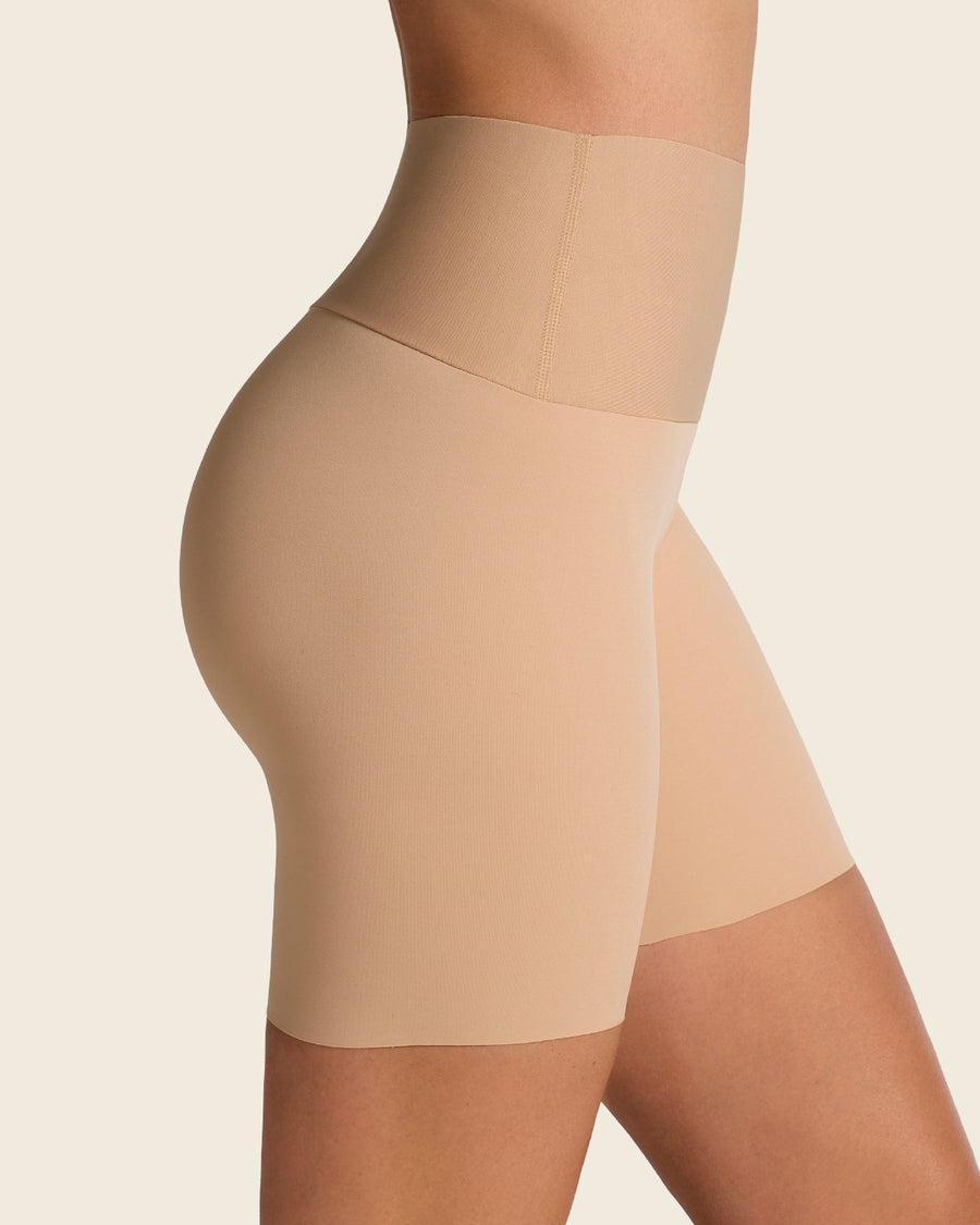 Stay-In-Place Seamless Shapewear Shorts Golden Beige |Leonisa