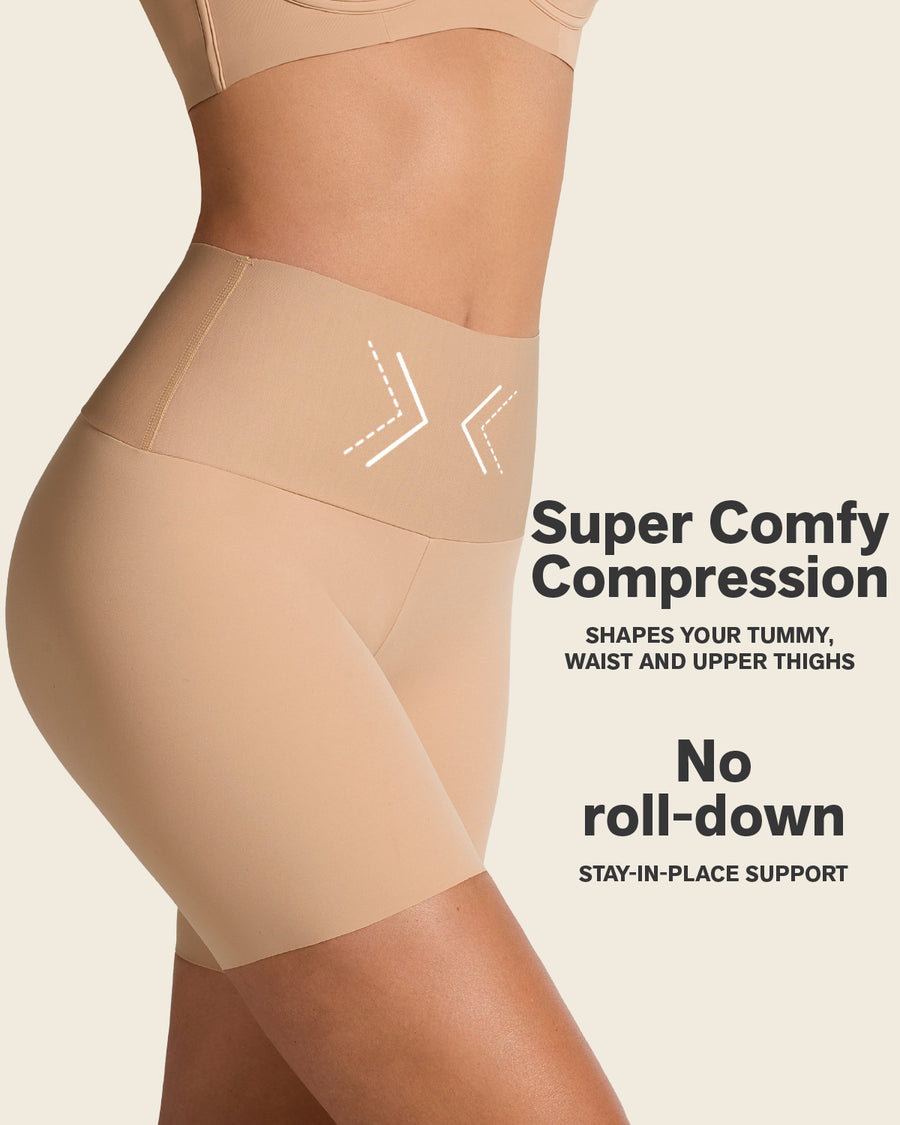 Stay-In-Place Seamless Shapewear Shorts Golden Beige |Leonisa
