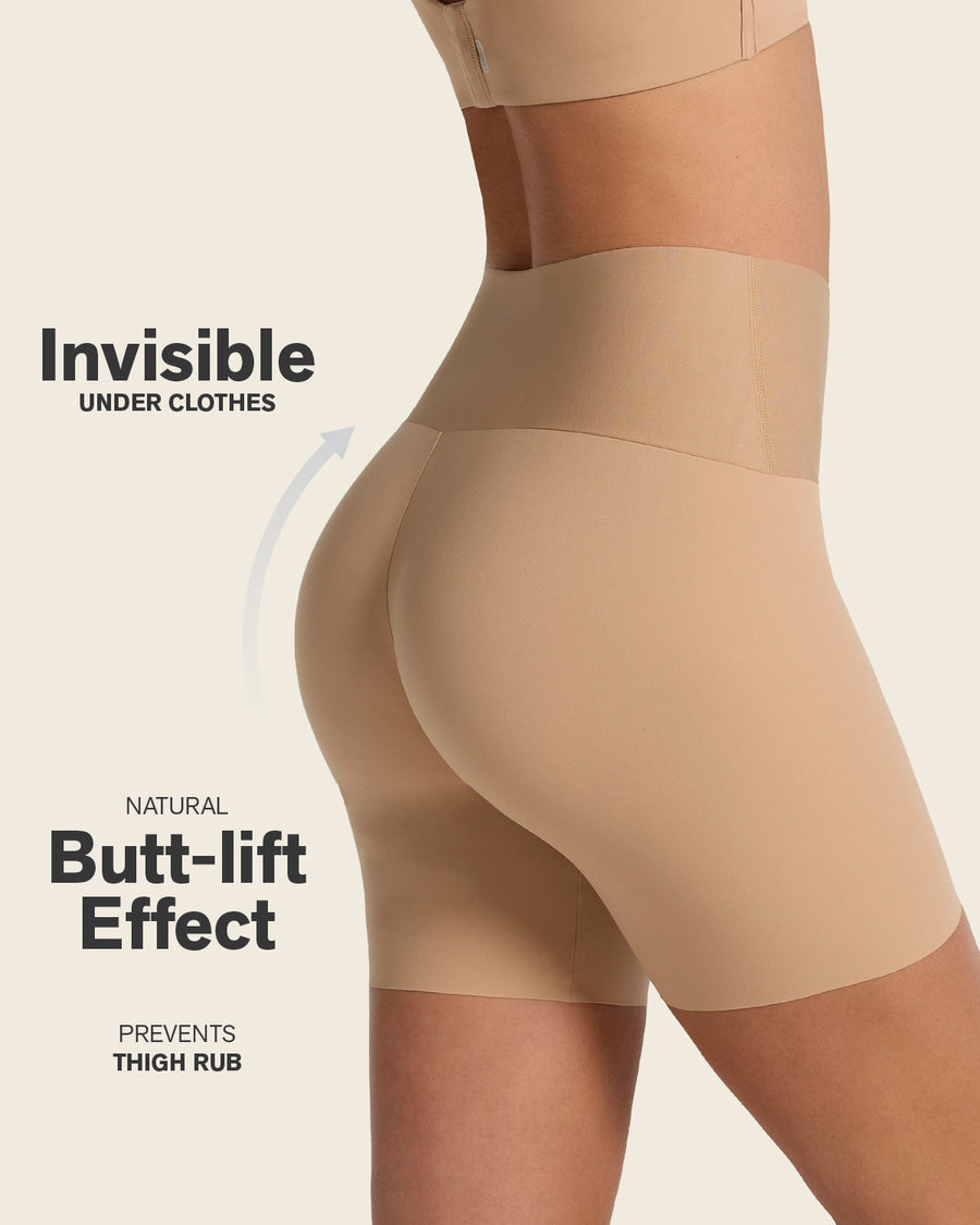 Stay-In-Place Seamless Shapewear Shorts Golden Beige |Leonisa