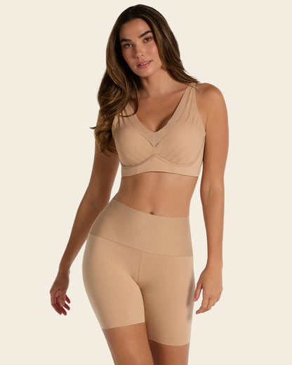 Stay-In-Place Seamless Shapewear Shorts Golden Beige |Leonisa