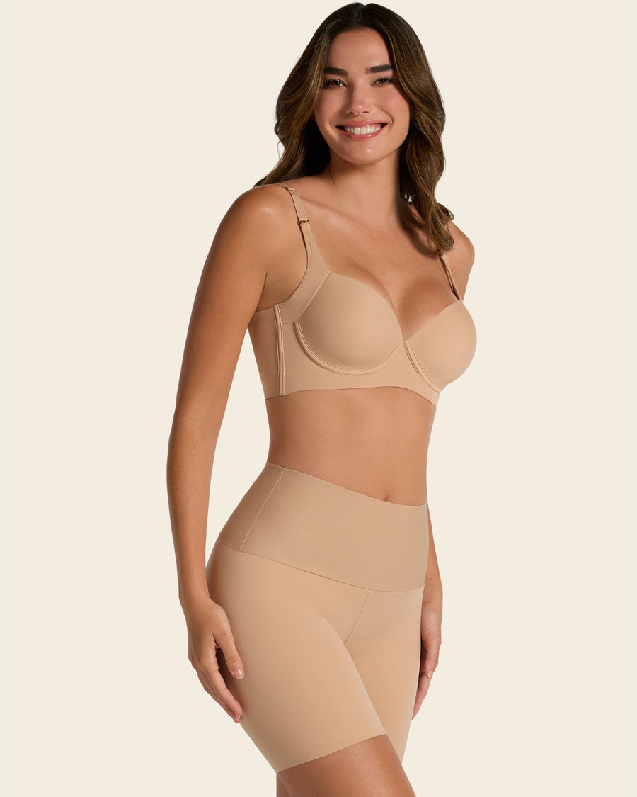 Stay-In-Place Seamless Shapewear Shorts Golden Beige |Leonisa