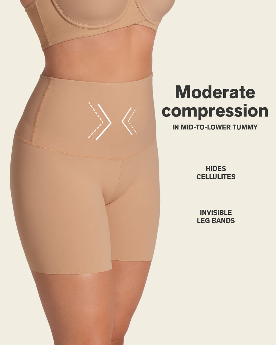 Moderate High-Waisted Shaper Short Golden Beige |Leonisa