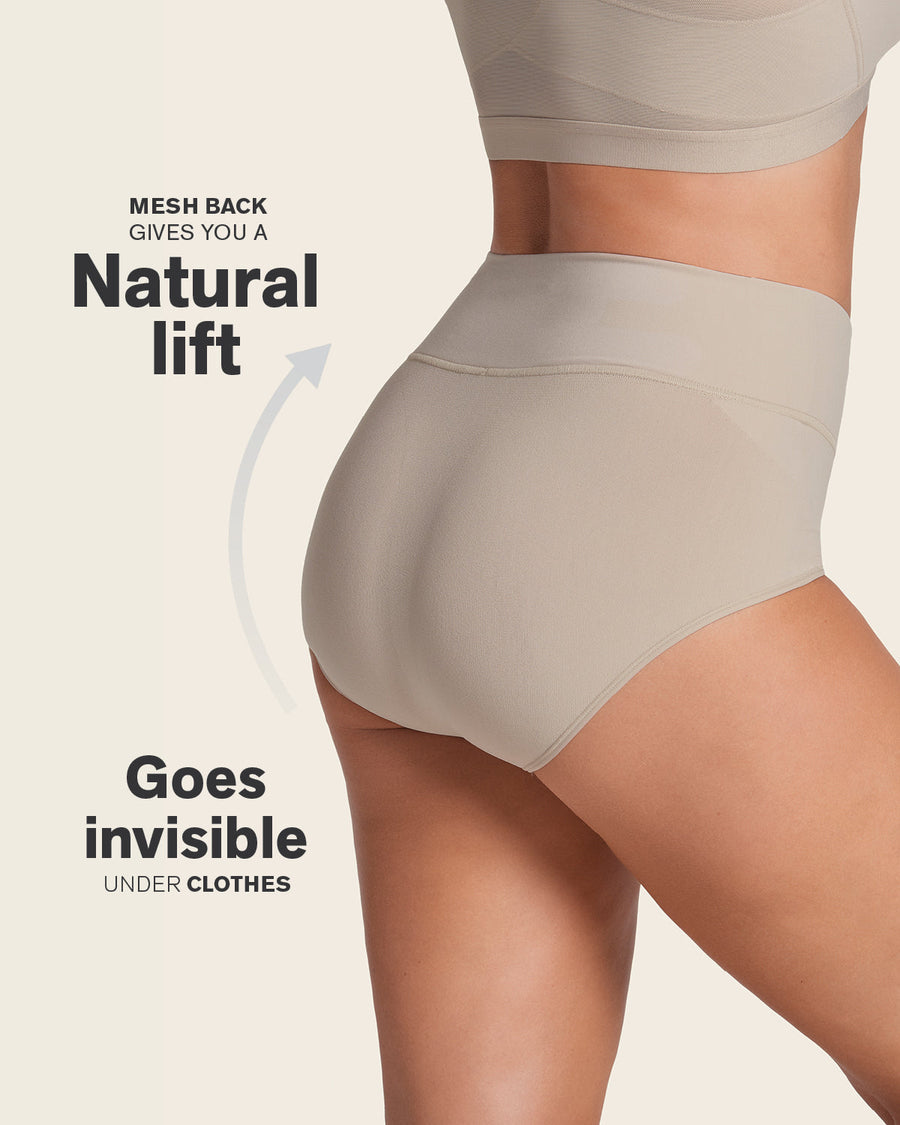 3-Pack High-Waisted Classic Sculpting Briefs Nude |Leonisa