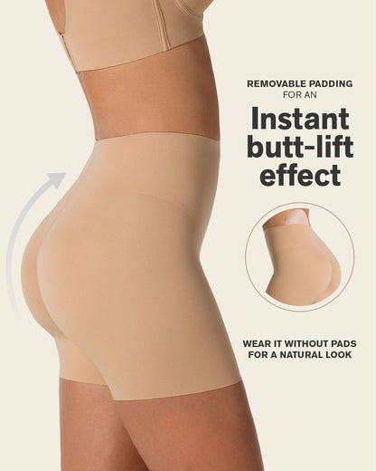 Undetectable Padded Butt Lifter Shaper Short Golden Beige |Leonisa