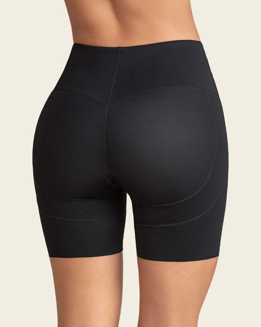 High-Waisted Mid-Thigh Shaper Short Black |Leonisa