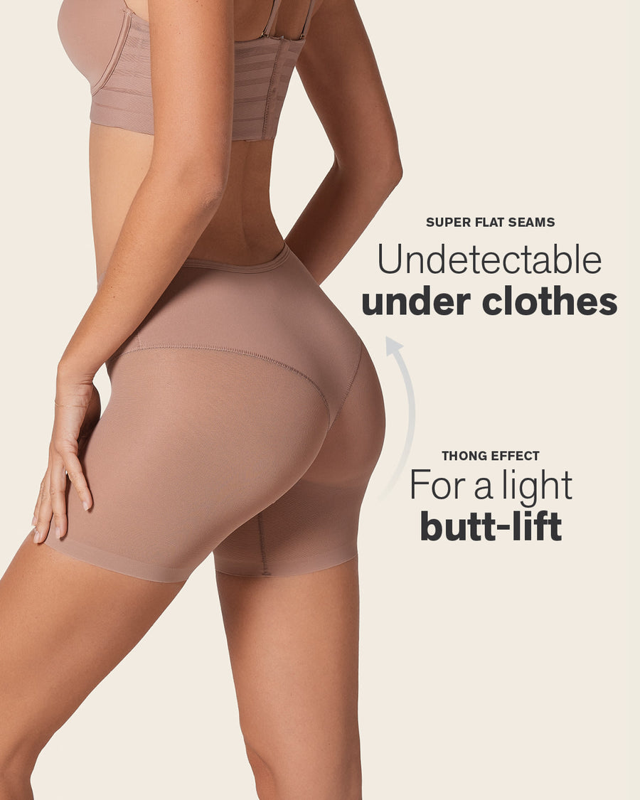 Sheer Shaper Panty Short Brown |Leonisa