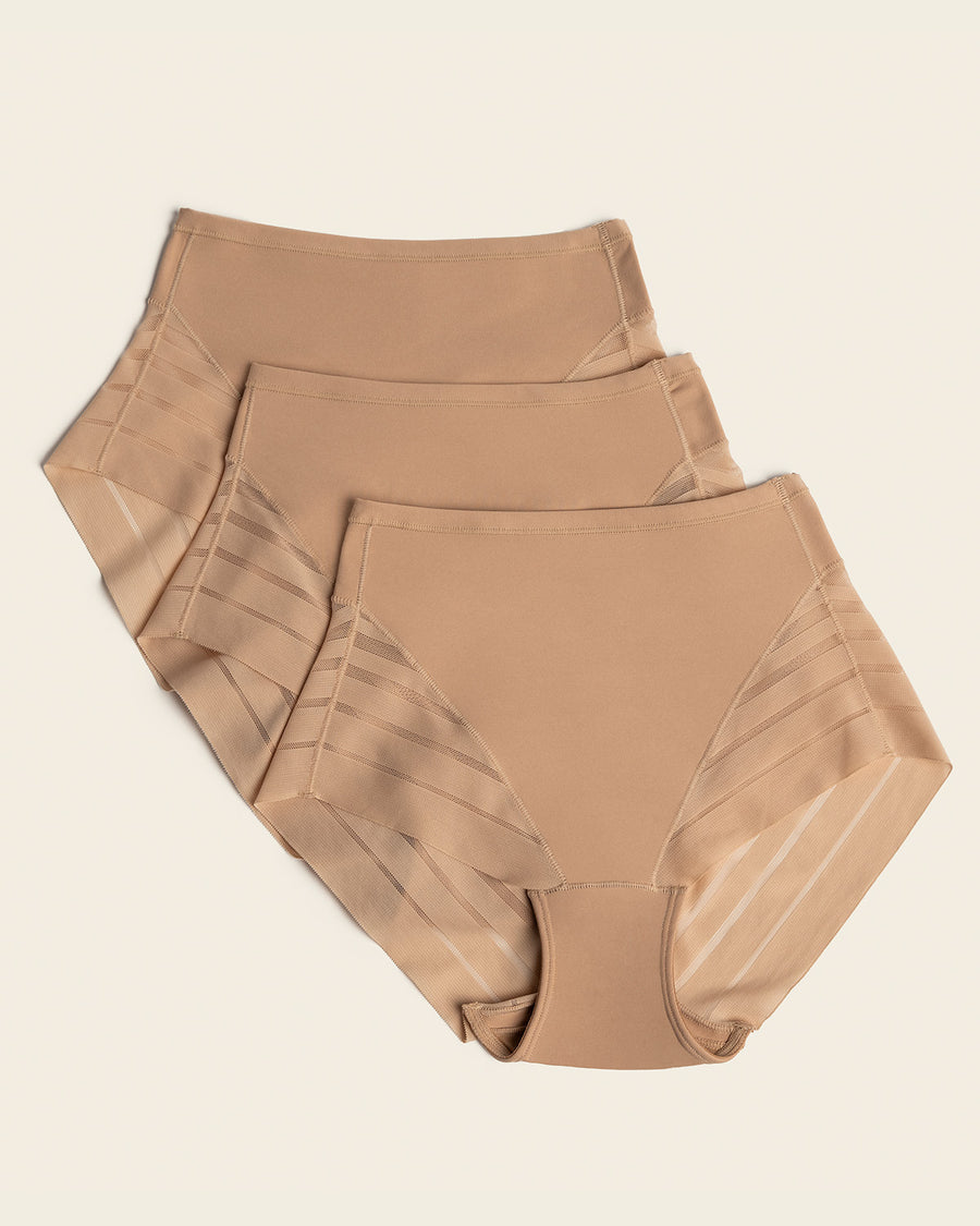3-Pack Lace Classic Shaper Panties Golden Beige |Leonisa