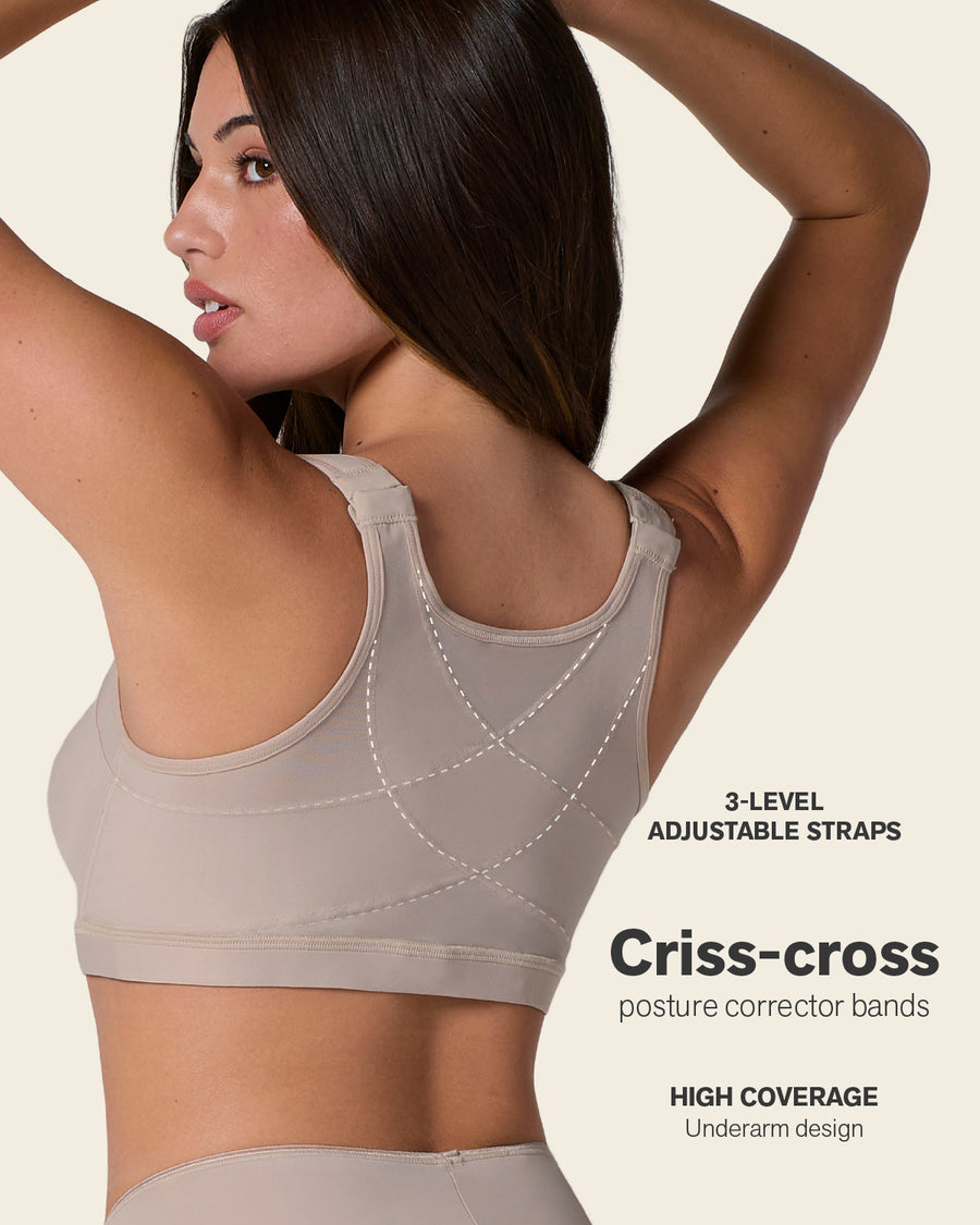 Unlined Wireless Posture Corrector Bra Nude |Leonisa