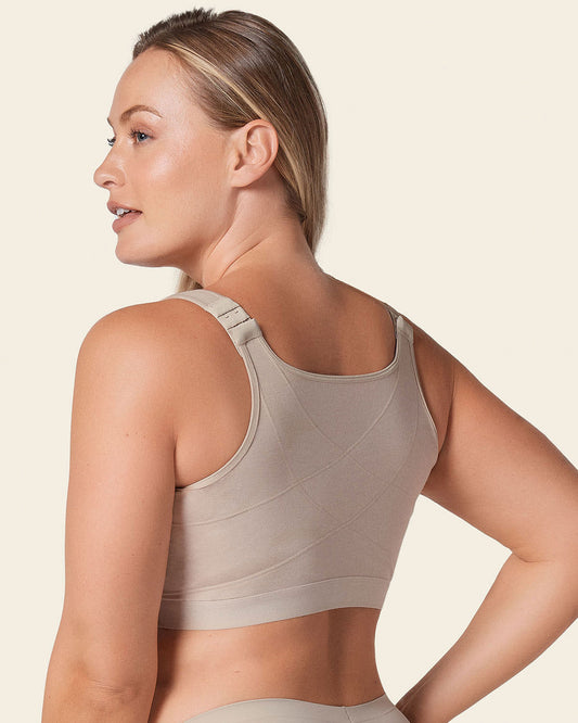 Stretch Cotton Wireless Posture Corrector Bra Nude |Leonisa