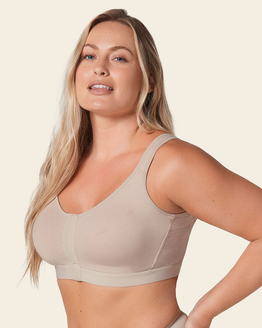 Stretch Cotton Wireless Posture Corrector Bra Nude |Leonisa
