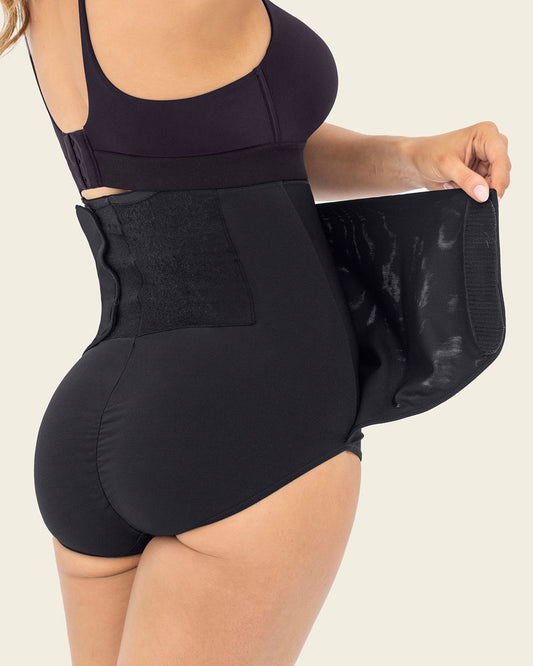 Post-Surgical Velcro Closure Firm Compression Panty Black |Leonisa