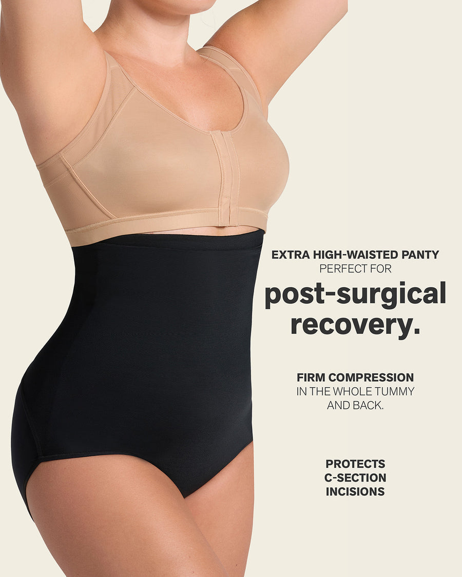 Post-Surgical Velcro Closure Firm Compression Panty Black |Leonisa