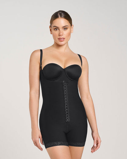 Post-Surgical Short Girdle with Front Hook-And-Eye Closure Black |Leonisa
