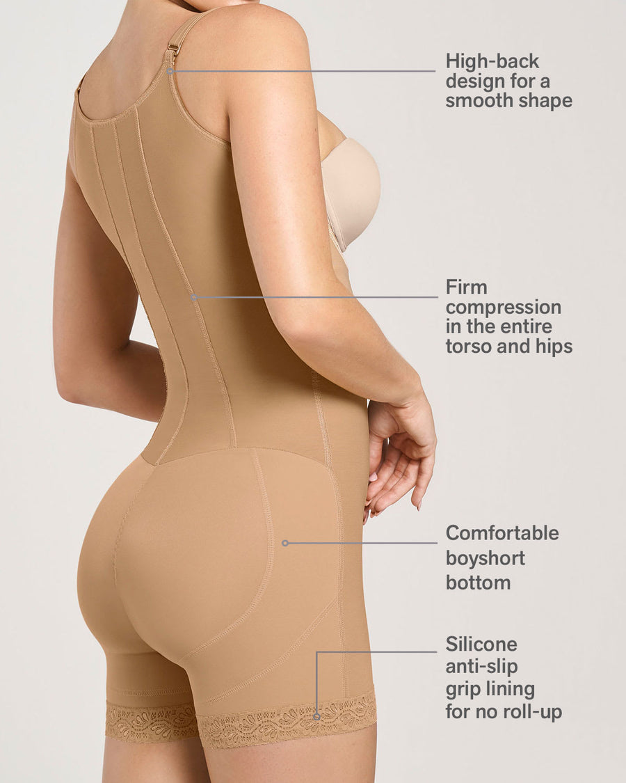 Post-Surgical Short Girdle with Front Hook-And-Eye Closure Black |Leonisa