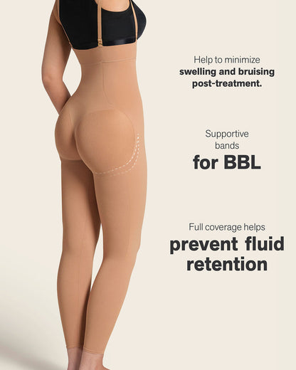 Post-Surgical Ankle Length Bodysuit Soft Natural |Leonisa