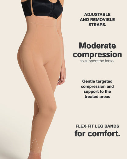 Post-Surgical Ankle Length Bodysuit Soft Natural |Leonisa