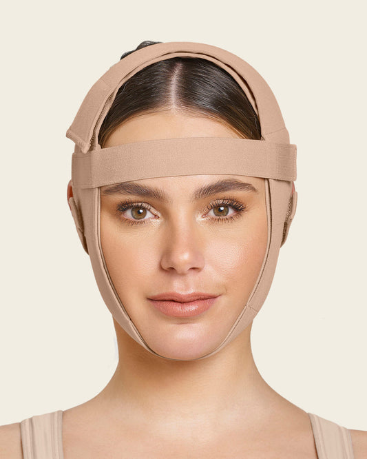 Post-Surgical Facial Compression Wrap Soft Natural |Leonisa