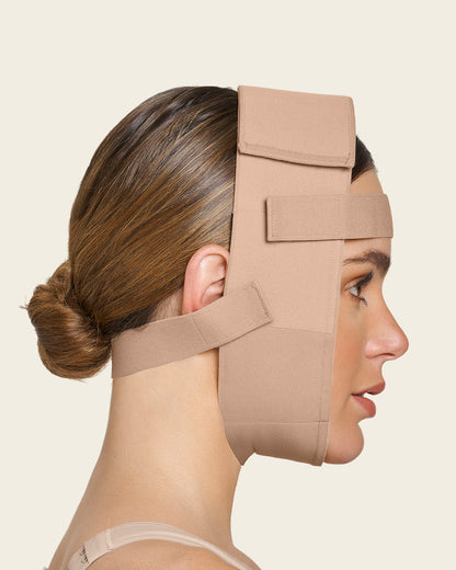 Post-Surgical Facial Compression Wrap Soft Natural |Leonisa