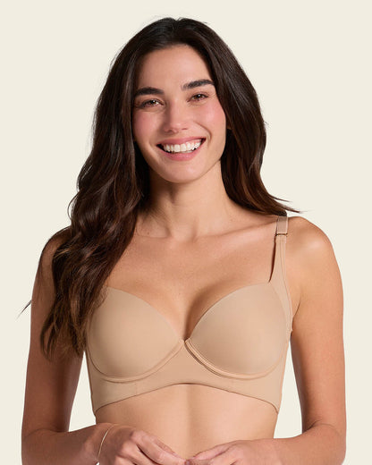 Back Smoothing Bra with Soft Full Coverage Cups Golden Beige |Leonisa