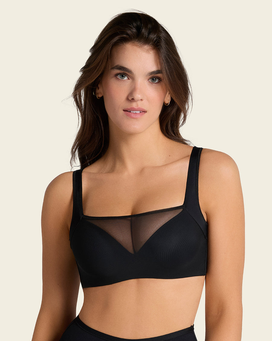 Mesh Front Contouring Bra Black |Leonisa