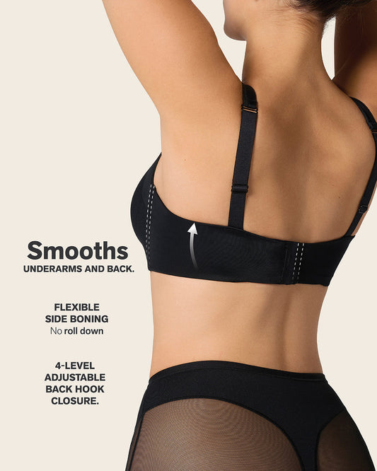 Mesh Front Contouring Bra Black |Leonisa