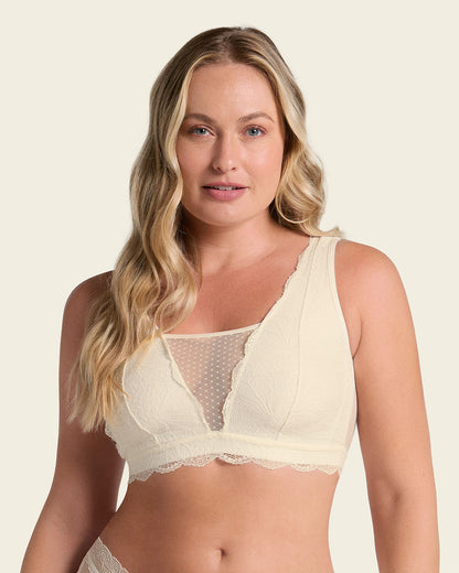 Multiwear Lace Pocketed Bralette Ivory |Leonisa