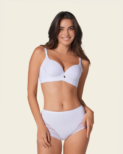 2-Pack High Profile Back Smoothing Bras with Soft Full Coverage Cups White |Leonisa