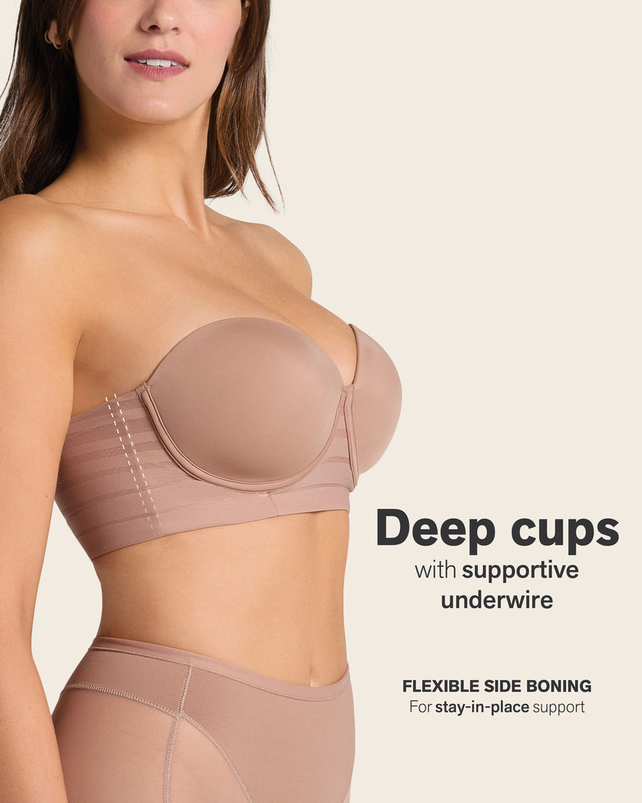 Strapless Bra with Underwire Brown |Leonisa