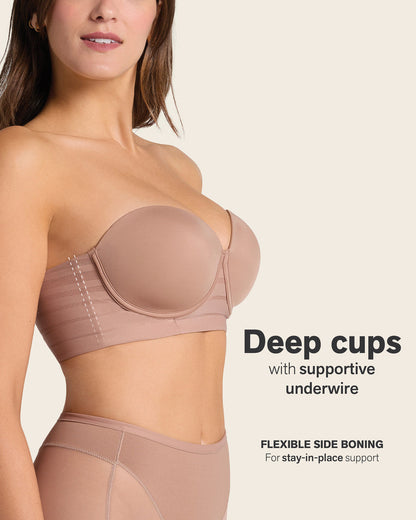 Strapless Bra with Underwire Brown |Leonisa