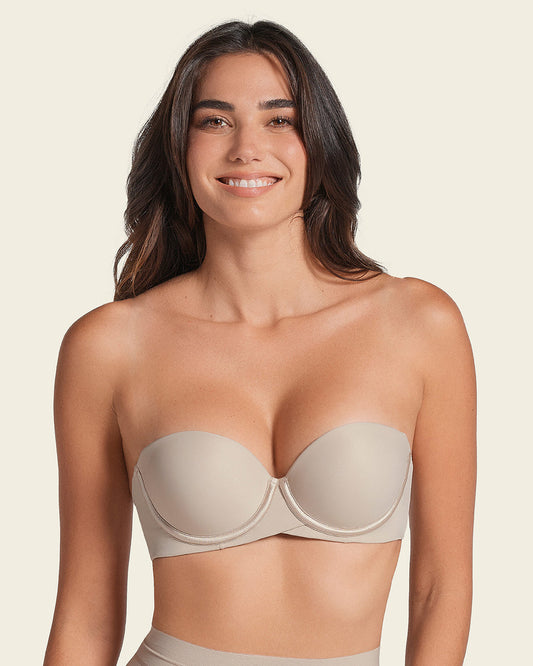 Double Push-Up Strapless Petite Bra Nude |Leonisa