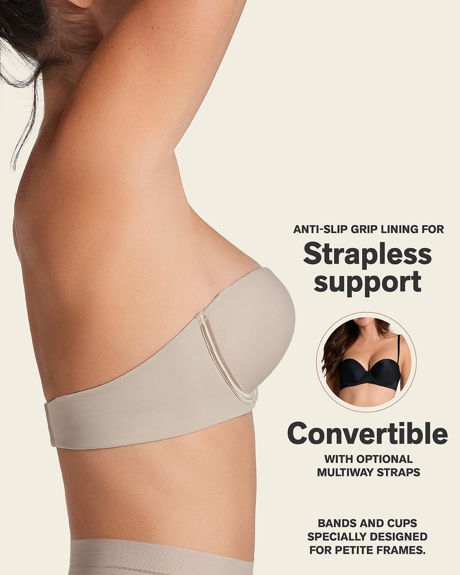 Double Push-Up Strapless Petite Bra Nude |Leonisa