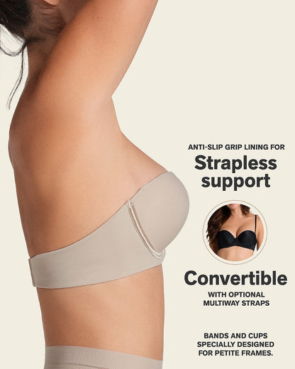 Double Push-Up Strapless Petite Bra Nude |Leonisa