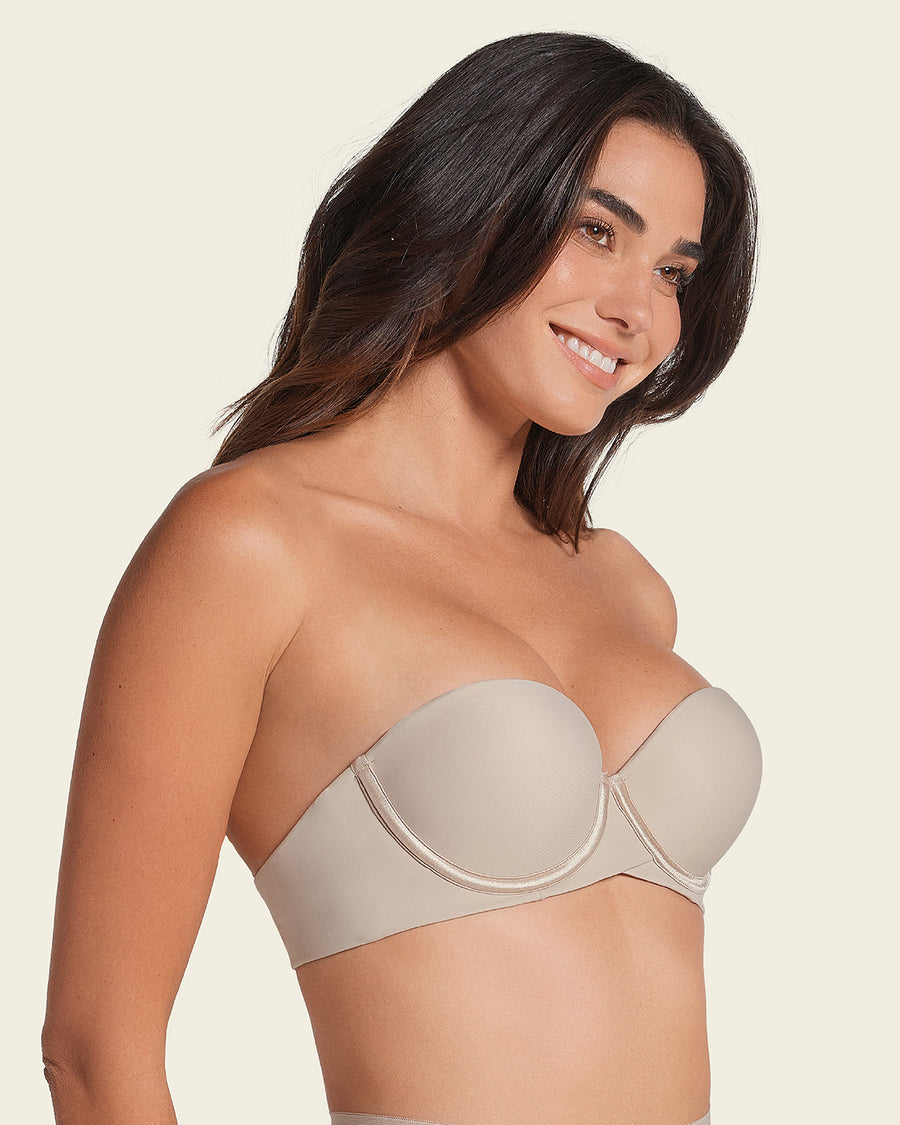 Double Push-Up Strapless Petite Bra Nude |Leonisa