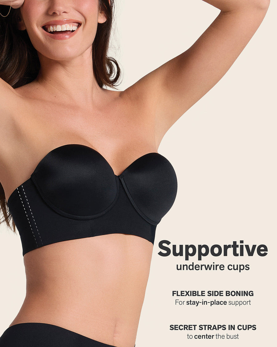 2-Pack Bras 360: Strapless Longline Contouring Bras Black |Leonisa