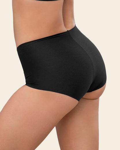3-Pack Mostly Covered Invisible Microfiber Boyshort Panties Black |Leonisa