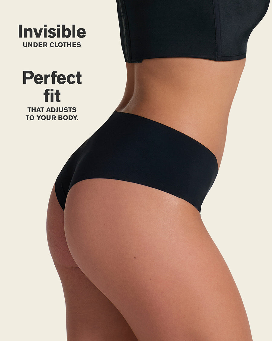 Totally Seamless Mid-Rise Microfiber Cheeky Panty Black |Leonisa