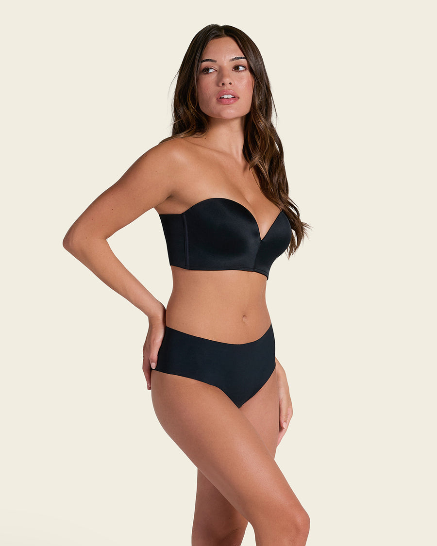Totally Seamless Mid-Rise Microfiber Cheeky Panty Black |Leonisa