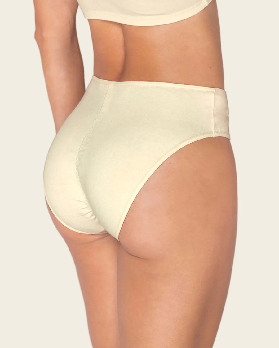 3-Pack Stretch Cotton Mid-Rise Bikini Panties Light Brown - White - Ivory |Leonisa