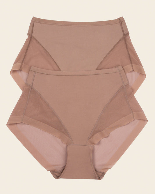 2-Pack Truly Undetectable Comfy Shaper Panties Brown |Leonisa