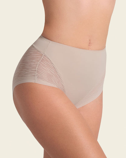 2-Pack Sheer Undetectable High-Waisted Lace Panties Nude |Leonisa